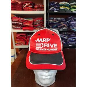 Jeff Gordon Hat AARP Nascar Chase Authentics Black Red Cap Headwear NWT Patches